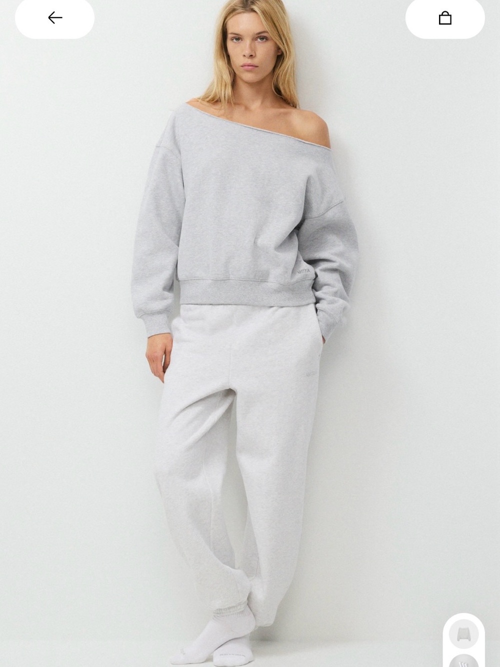 Aritzia Cozy Sweatfleece BF Off-Shoulder Sweatshirt -M